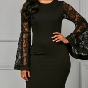 Dress with bell sleeves